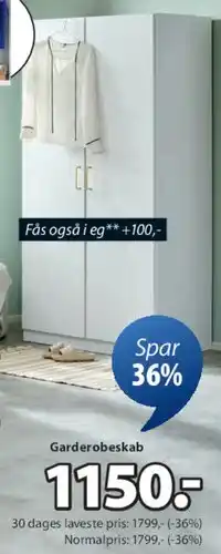 JYSK Garderobeskab tilbud