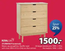 JYSK STUBBERUP kommode tilbud