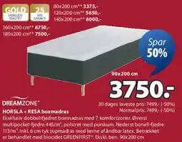 JYSK DREAMZONE HORSLA + RESA boxmadras tilbud
