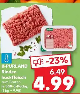 Kaufland DE K-PURLAND Rinder- hackfleisch tilbud