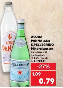 Kaufland DE ACQUA PANNA oder S.PELLEGRINO Mineralwasser tilbud