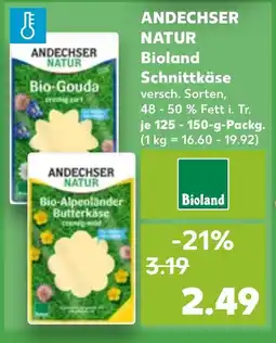 Kaufland DE ANDECHSER NATUR Bioland Schnittkäse tilbud