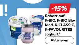 Kaufland DE Rabatt auf K-BIO, K-BIO Bio- land, K-CLASSIC, K-FAVOURITES Joghurt tilbud