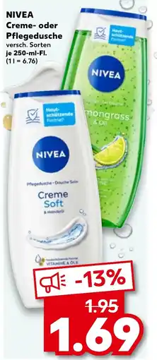 Kaufland DE NIVEA Creme- oder Pflegedusche tilbud
