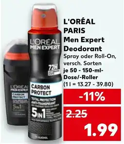 Kaufland DE L'OREAL Paris Men Expert Deodorant tilbud