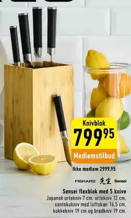 Imerco Sensei flexblok med 5 knive, Medlemspris tilbud