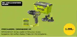 XL-BYG Ryobi slagbore-/skruemaskine 18v tilbud
