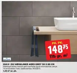 jem & fix GULV- OG VÆGKLINKE ARES GREY 30 X 60 CM tilbud