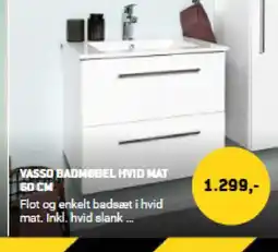 XL-BYG Vasso badmobel hvid mat tilbud