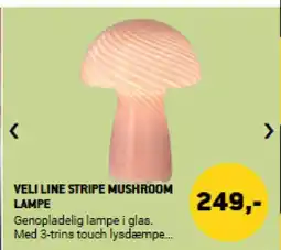 XL-BYG Veli line stripe mushroom lampe tilbud
