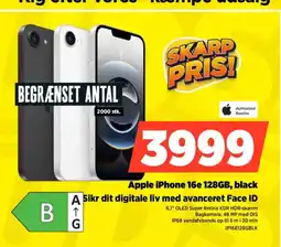 Power Apple iphone 16e 128gb, black a sikr dit digitale liv med avanceret face id tilbud