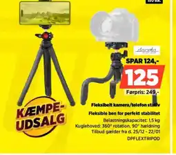 Power Fleksibelt kamera/telefon stativ Fleksible ben for perfekt stabilitet tilbud