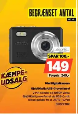 Power Mini Digitalkamera Øjeblikkelig USB-C-overførsel tilbud