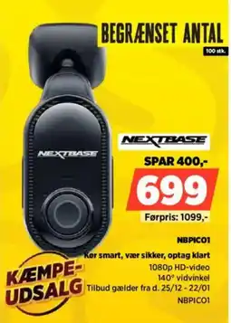 Power Nextbase nbpico1 kør smart, vær sikker, optag klart tilbud