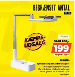 Power DPSS360L Fjernbetjening til håndfri optagelse tilbud