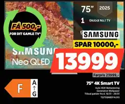 Power SAMSUNG 75" 4K Smart TV tilbud