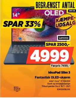 Power Lenovo IdeaPad Slim 3 Fantastisk OLED-skærm tilbud