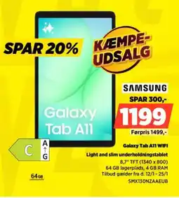 Power SAMSUNG Galaxy Tab A11 WIFI Light and slim underholdningstablet tilbud