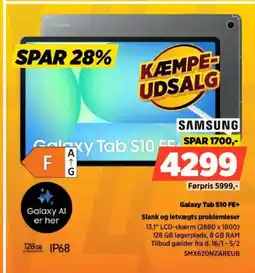 Power Samsung galaxy tab s10 fe+ slank og letvægts problemløser tilbud