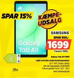 Power Samsung galaxy tab a11 wifi light and slim underholdningstablet tilbud