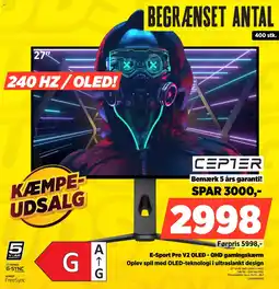 Power Cepter e-sport pro v2 oled-qhd gamingskærm oplev spil med oled-teknologi i ultraslankt design tilbud