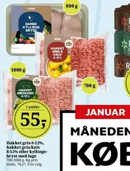 Dagli'Brugsen Hakket gris / hakket gris/kalv / kyllingebryst tilbud