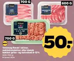 Netto Velsmag flæsk i skiver, nakkekoteletter eller hakket gris- og kalvekød tilbud