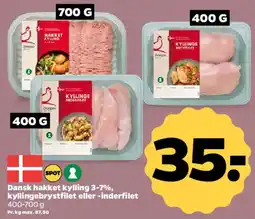 Netto Dansk hakket kylling / kyllingebrystfilet eller inderfilet tilbud