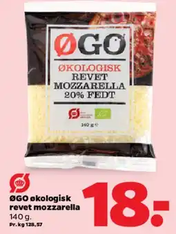 Netto ØGO økologisk revet mozzarella 20% fedt tilbud