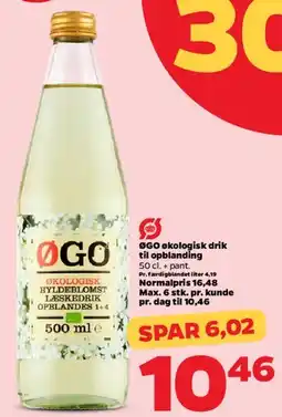 Netto ØGO økologisk drik (hyldeblomst) tilbud