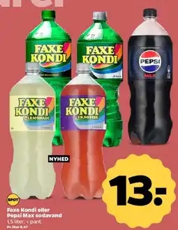 Netto Faxe Kondi eller Pepsi Max (1,5 L) tilbud