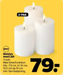 Netto Bloklys med LED (3-pak) tilbud