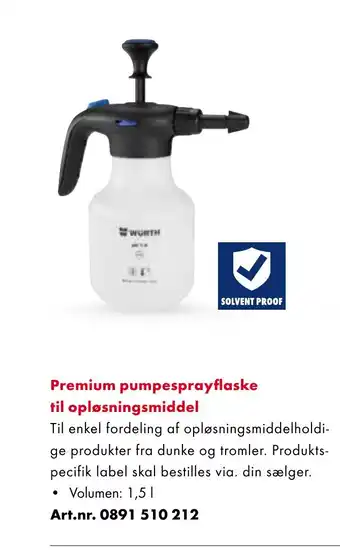 Premium pumpesprayflaske til opløsningsmiddel