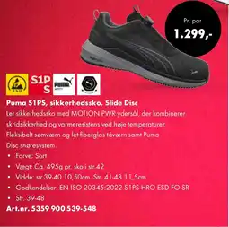 Würth Puma S1PS, sikkerhedssko, Slide Disc tilbud