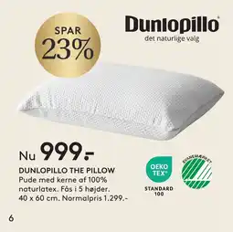 SengeSpecialisten Dunlopillo The pillow tilbud