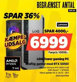 Power Lenovo LOQ Tower gaming PC 91DF002YMW tilbud