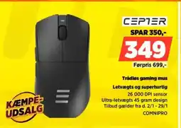 Power CEPTER Trådløs gaming mus COMNIPRO tilbud