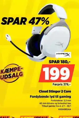Power HYPERX Cloud Stinger 2 Core HX6H9B5AA tilbud