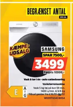 Power SAMSUNG Vasketørremaskine WD95T634CBHS4 tilbud