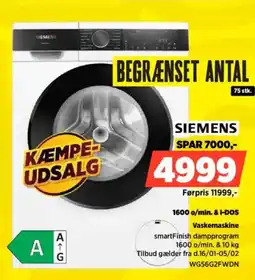 Power SIEMENS Vaskemaskine WG56G2FWDN tilbud