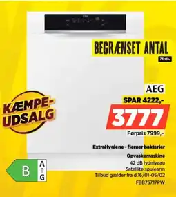 Power AEG Opvaskemaskine FBB75717PW tilbud