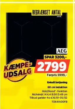 Power AEG 60 cm induktion T0641A00FB tilbud