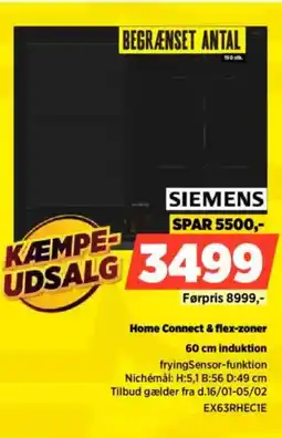 Power SIEMENS 60 cm induktion EX63RHEC1E tilbud