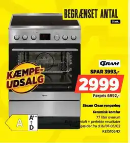 Power GRAM Keramisk komfur KE15106NX tilbud