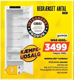 Power Gorenje 177,2 cm int. køleskab RI517E41WF tilbud