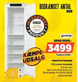 Power Gorenje 177,2 cm int. fryseskab FNC1517E41WF tilbud