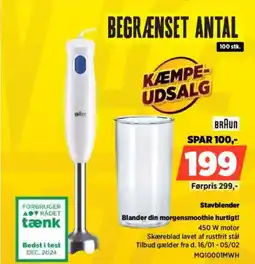 Power BRAUN Stavblender MQ10001MWH tilbud