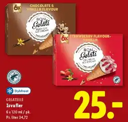 Lidl Gelatelli / Bon Gelati Isvafler tilbud