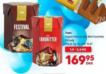 BorderShop Toms Gigant Festival Eller Mini Favoritter tilbud