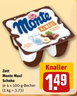 REWE DE Zott Monte Maxi Schoko tilbud